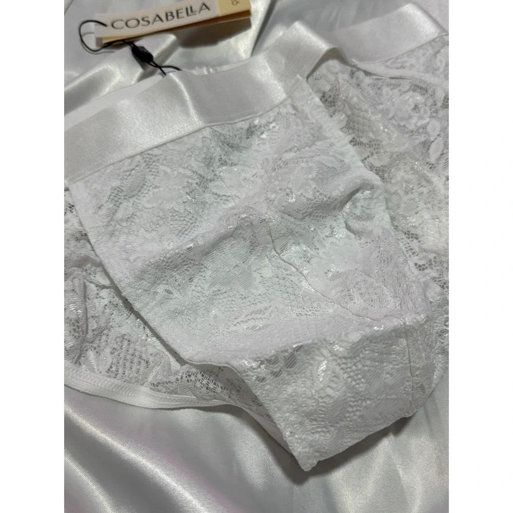 Cosabella Never‎ Say Never Mens Sports Brief White Lace Underwear size XL